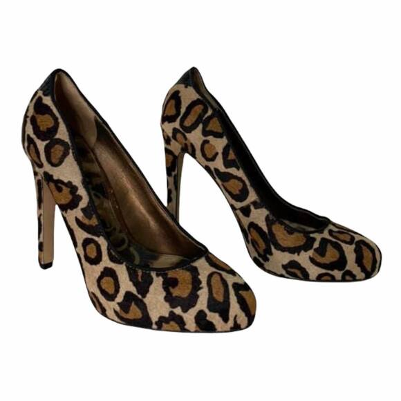 Sam Edelman Yasmine Round Toe Leopard Heels‎ Size 6 - Picture 1 of 9